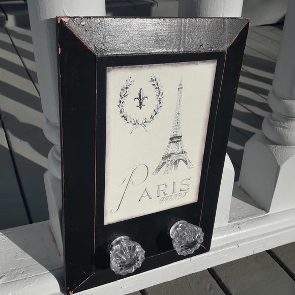 Crystal Door Knob Coat Rack Eiffel Tower Paris Theme Wall Hanging Hooks Jewelry - Picture 9 of 12